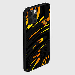 Чехол для iPhone 12 Pro Porsche - Желтые разводы, цвет: 3D-черный — фото 2