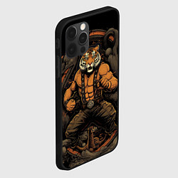 Чехол для iPhone 12 Pro Муай Тай тигр - боевые искусства, цвет: 3D-черный — фото 2