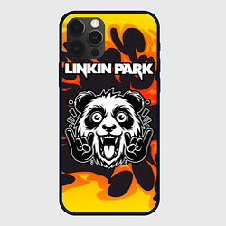 Чехол iPhone 12 Pro Linkin Park рок панда и огонь