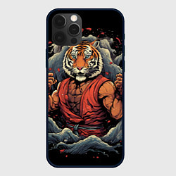 Чехол iPhone 12 Pro Тигр в стойке тайский бокс