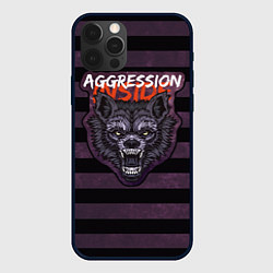 Чехол для iPhone 12 Pro Aggression inside - текстурный фон, цвет: 3D-черный