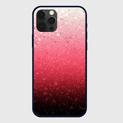 Чехол iPhone 12 Pro Градиент розово-чёрный брызги