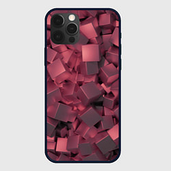 Чехол iPhone 12 Pro Кубики металлические красные