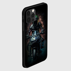 Чехол для iPhone 12 Pro Мотоциклист на мото, цвет: 3D-черный — фото 2