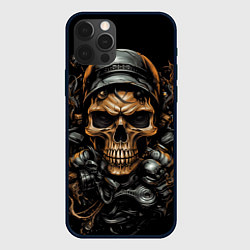 Чехол iPhone 12 Pro Череп мотоциклиста