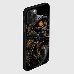 Чехол для iPhone 12 Pro Большой череп на мото, цвет: 3D-черный — фото 2