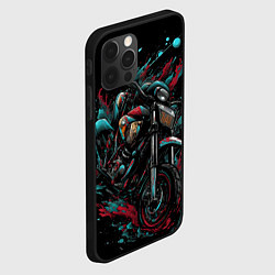 Чехол для iPhone 12 Pro Мото и брызги краски, цвет: 3D-черный — фото 2