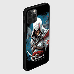 Чехол для iPhone 12 Pro Assassins creed белый костюм, цвет: 3D-черный — фото 2