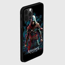 Чехол для iPhone 12 Pro Assassins creed черный фон, цвет: 3D-черный — фото 2