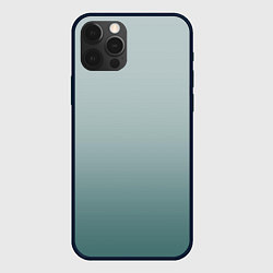 Чехол iPhone 12 Pro Градиент светлый серо-бирюзовый