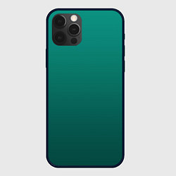 Чехол для iPhone 12 Pro Градиент нефритовый зелёный, цвет: 3D-черный