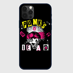 Чехол iPhone 12 Pro Панки живы - череп с ирокезом