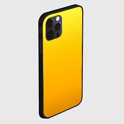 Чехол для iPhone 12 Pro Градиент насыщенный жёлтый, цвет: 3D-черный — фото 2
