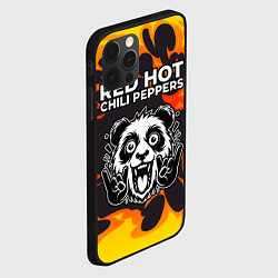 Чехол для iPhone 12 Pro Red Hot Chili Peppers рок панда и огонь, цвет: 3D-черный — фото 2