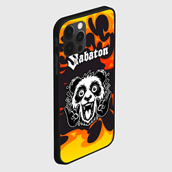 Чехол для iPhone 12 Pro Sabaton рок панда и огонь, цвет: 3D-черный — фото 2