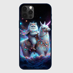 Чехол iPhone 12 Pro Персидский кот верхом на альпаке