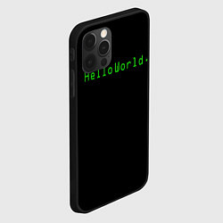 Чехол для iPhone 12 Pro Hello world, цвет: 3D-черный — фото 2