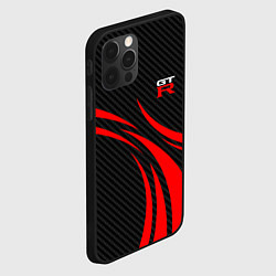 Чехол для iPhone 12 Pro GTR Nissan - Carbon and red, цвет: 3D-черный — фото 2