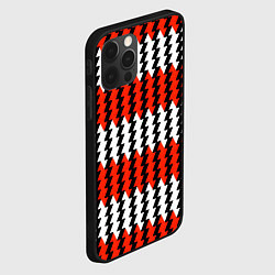 Чехол для iPhone 12 Pro Вертикальные красно-белые полосы, цвет: 3D-черный — фото 2