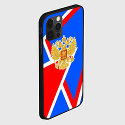 Чехол для iPhone 12 Pro Герб России - патриотические цвета, цвет: 3D-черный — фото 2