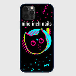 Чехол для iPhone 12 Pro Nine Inch Nails - rock star cat, цвет: 3D-черный