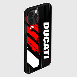 Чехол для iPhone 12 Pro Ducati - красный технологический, цвет: 3D-черный — фото 2