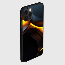 Чехол для iPhone 12 Pro Разлом черных плит и оранжевая лава, цвет: 3D-черный — фото 2