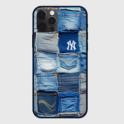 Чехол iPhone 12 Pro Patchwork - New York yankees baseball team