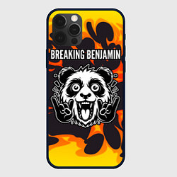 Чехол для iPhone 12 Pro Breaking Benjamin рок панда и огонь, цвет: 3D-черный