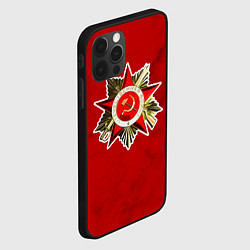 Чехол для iPhone 12 Pro Великая отечественная - бордовый мрамор, цвет: 3D-черный — фото 2