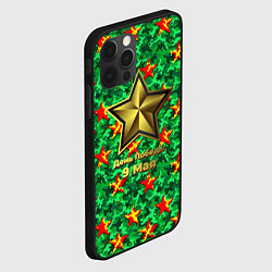 Чехол для iPhone 12 Pro 9 мая звезды на зеленом ярком камуфляже, цвет: 3D-черный — фото 2