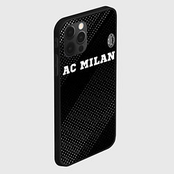 Чехол для iPhone 12 Pro AC Milan sport на темном фоне посередине, цвет: 3D-черный — фото 2