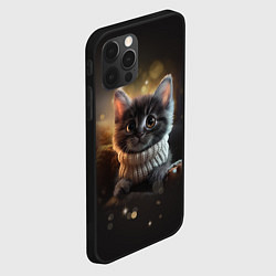Чехол для iPhone 12 Pro Котенок в свитере - нейросеть, цвет: 3D-черный — фото 2