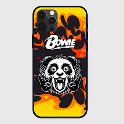 Чехол iPhone 12 Pro David Bowie рок панда и огонь