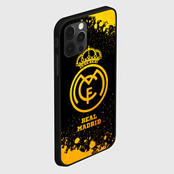 Чехол для iPhone 12 Pro Real Madrid - gold gradient, цвет: 3D-черный — фото 2