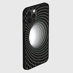 Чехол для iPhone 12 Pro Червоточина - белая сетка на черном, цвет: 3D-черный — фото 2