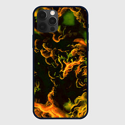 Чехол iPhone 12 Pro Жёлтое огненное пламя инферно - inferno yellow