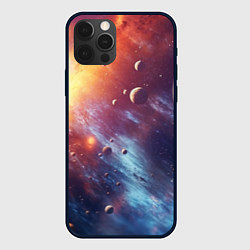 Чехол для iPhone 12 Pro Галактика и планеты, цвет: 3D-черный