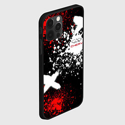 Чехол для iPhone 12 Pro Логотип Chery Automobile на фоне брызг красок, цвет: 3D-черный — фото 2