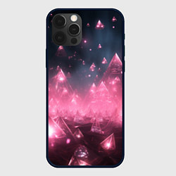 Чехол для iPhone 12 Pro Розовый абстрактный космос, цвет: 3D-черный