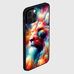 Чехол для iPhone 12 Pro Межгалактический космический лев - нейросеть, цвет: 3D-черный — фото 2