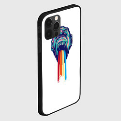 Чехол для iPhone 12 Pro Обезьяна с радугой, цвет: 3D-черный — фото 2