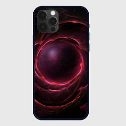 Чехол для iPhone 12 Pro Темный магический фон с круглым порталом, цвет: 3D-черный