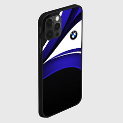 Чехол для iPhone 12 Pro BMW Logotype - blue waves, цвет: 3D-черный — фото 2