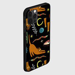 Чехол для iPhone 12 Pro Мистический лес с одноглазым котом, цвет: 3D-черный — фото 2