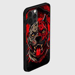 Чехол для iPhone 12 Pro Враждебный питбуль голова, цвет: 3D-черный — фото 2