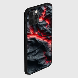 Чехол для iPhone 12 Pro Раскаленная лава на горных камнях, цвет: 3D-черный — фото 2