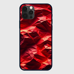 Чехол iPhone 12 Pro Эффект текстуры мятой красной бумаги