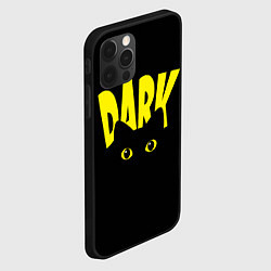 Чехол для iPhone 12 Pro Черный кот светящиеся глаза - dark, цвет: 3D-черный — фото 2