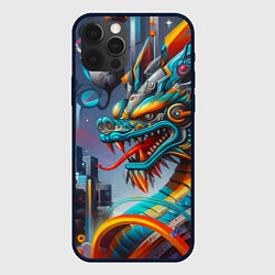Чехол iPhone 12 Pro Фантастическая композиция с драконом - нейросеть
